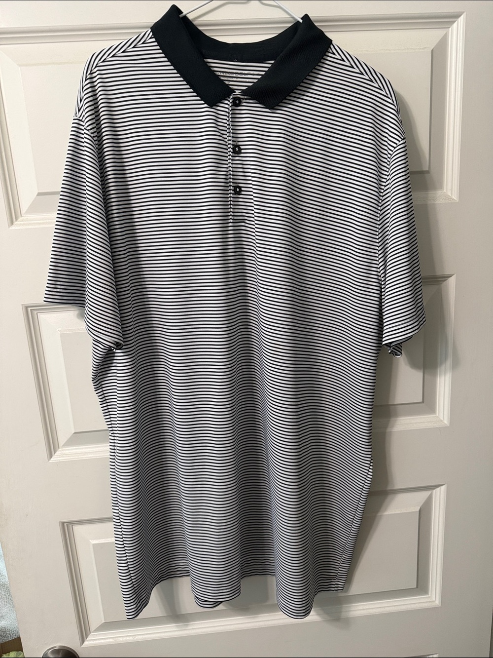 Nike Black & White Thin-Striped Polo